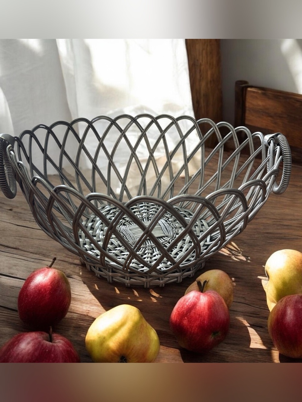 Woven Decorative Fruit Bowl - Gray